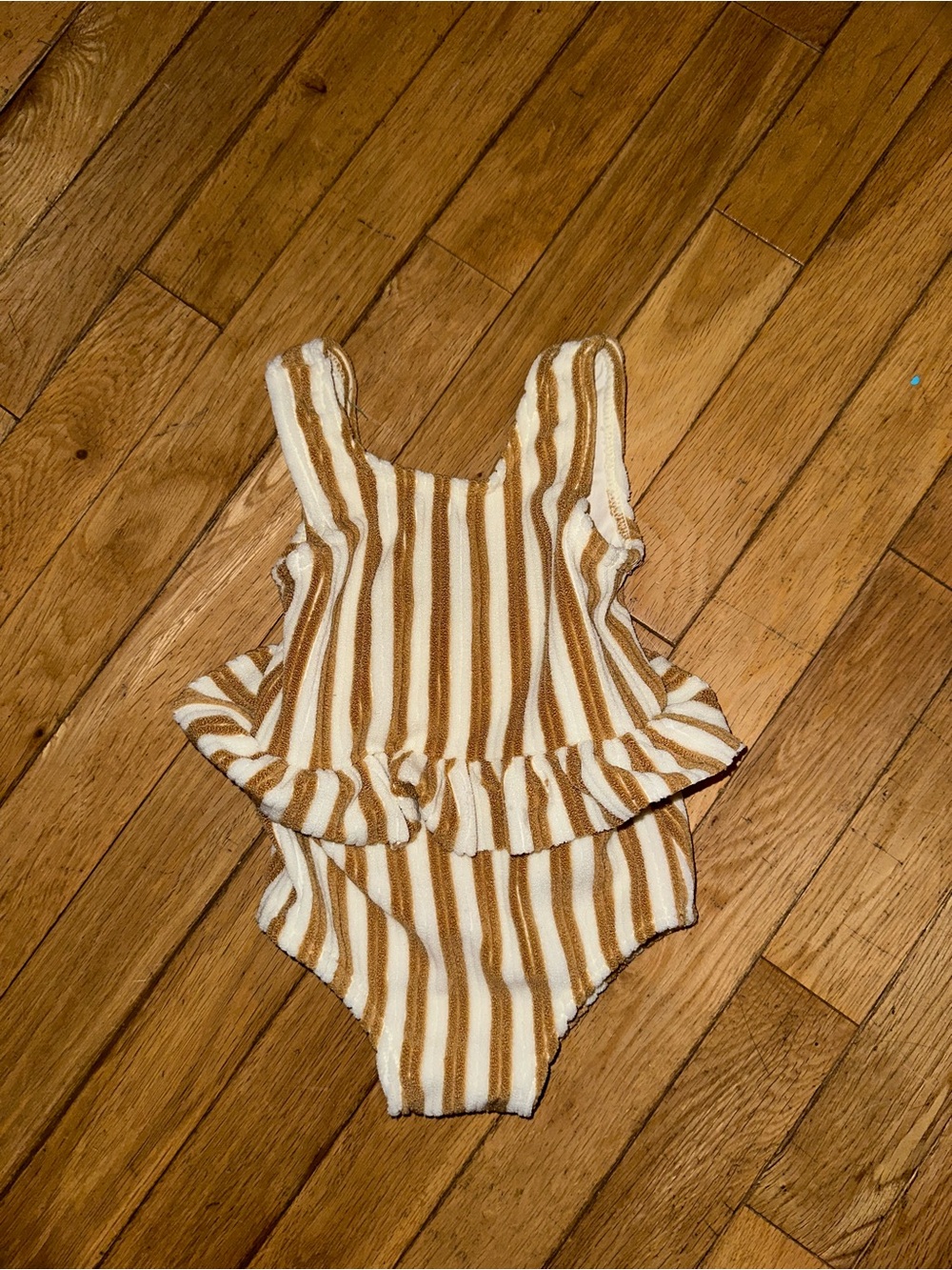 Baby Girl’s Rylee + Cru striped bathing suit swim ruffle one piece